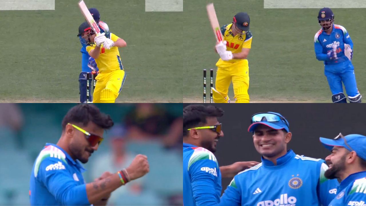 Axar Patel becomes a nightmare for Mitchell Marsh, bat rammed