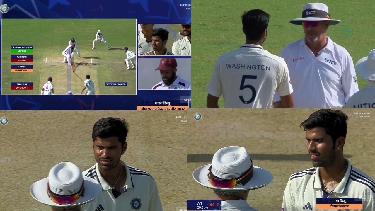 ‘Furious’ Washington Sundar confronts Richard Illingworth after umpire’s call robs him of wicket in Delhi Test