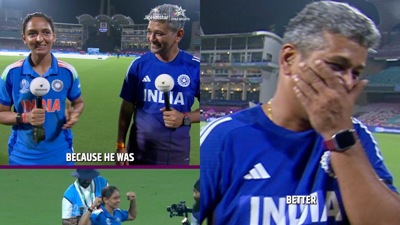 Watch- Harmanpreet Kaur throws Head Coach Amol Muzumdar under the bus on LIVE TV, coach embarrassed