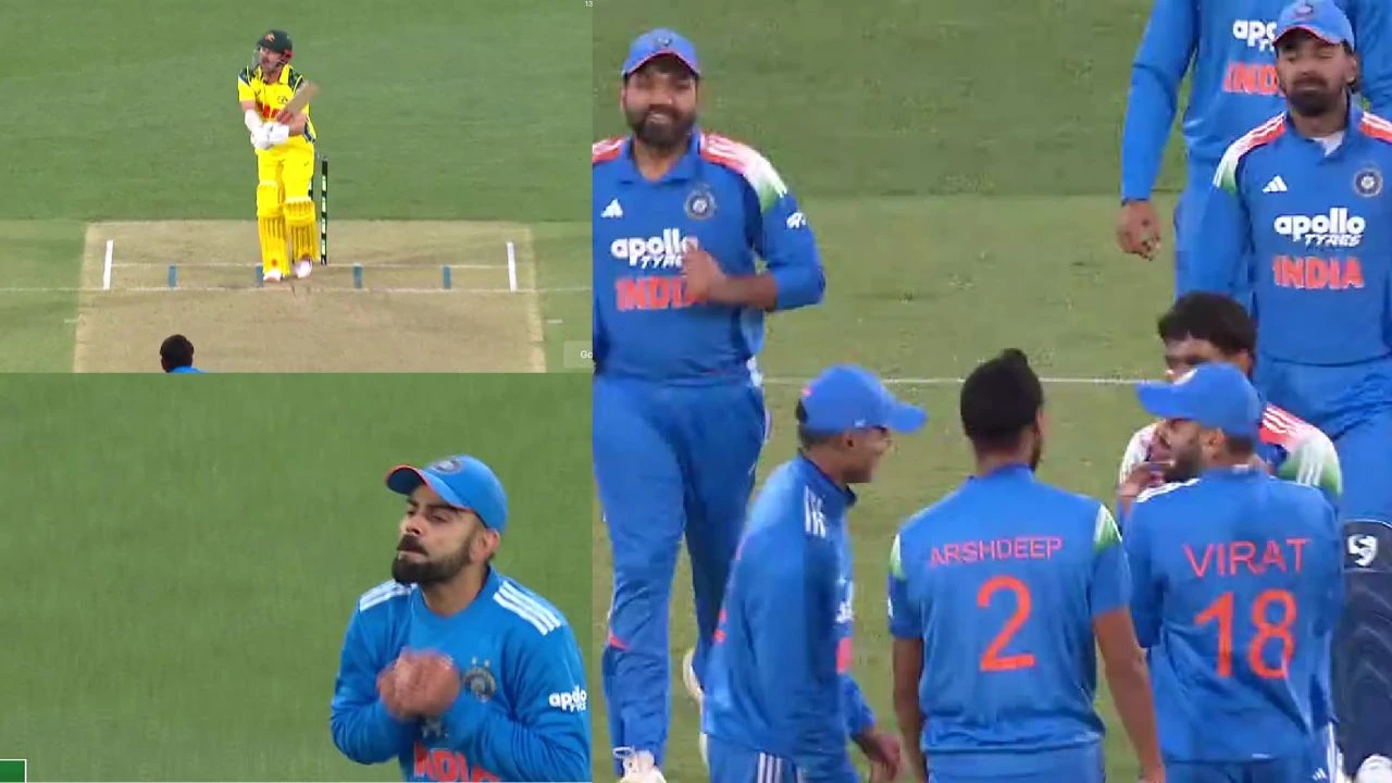Harshit Rana shocks Travis Head with ripping delivery as Virat Kohli takes a dolly to finish the job