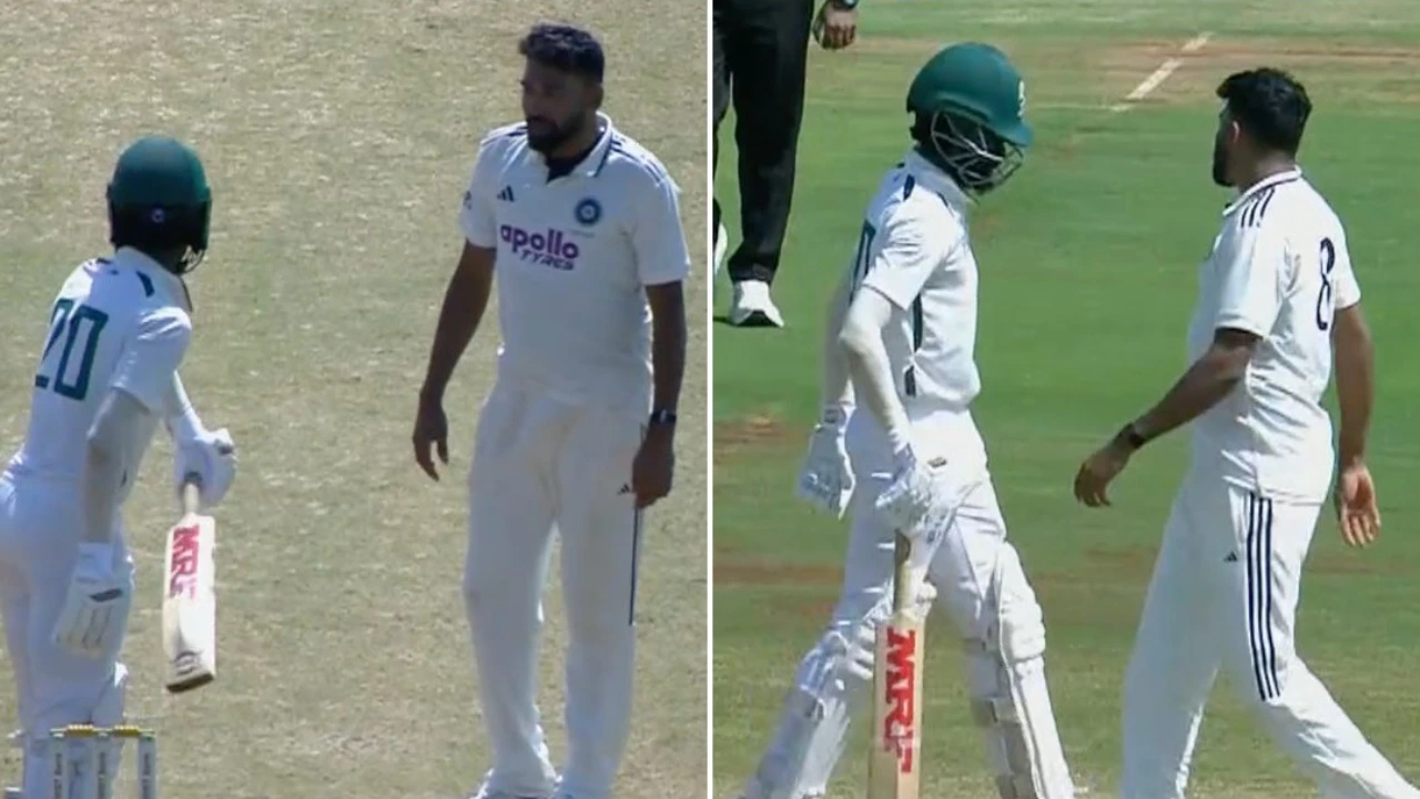 Mohammed Siraj fights South Africa’s Lesego Senokwane after batter suffers painful blow to box