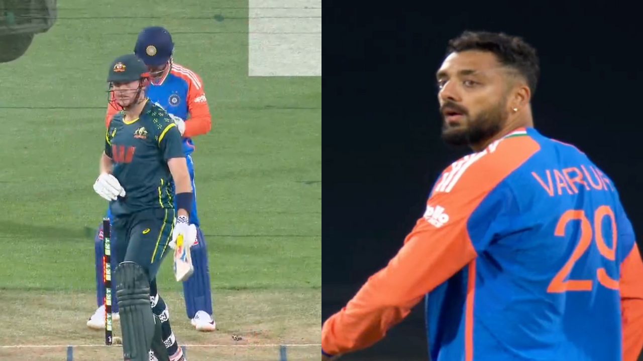 Mitchell Owen suffers a Trauma mid-pitch as Varun Chakravarthy bolds him for a Golden Duck