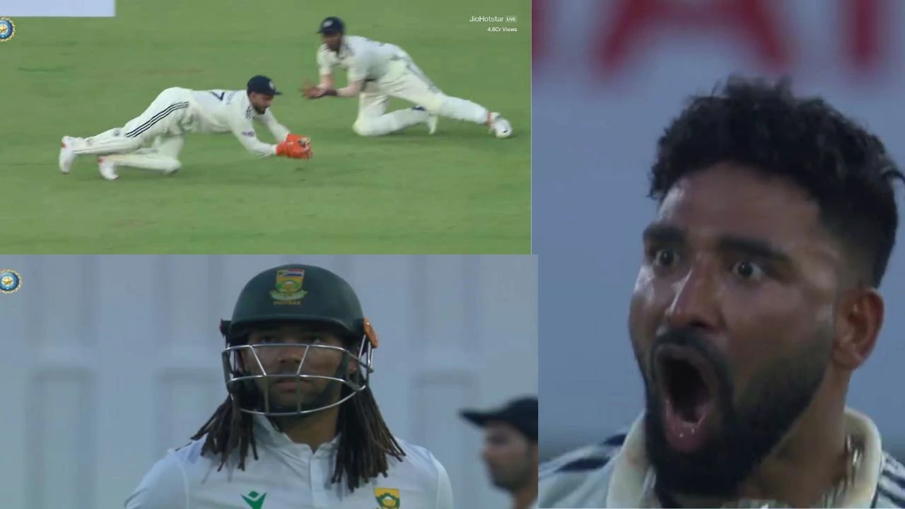 Rishabh Pant takes stunner to dismiss Tony de Zorzi in Guwahati Test, Mohammed Siraj celebrates aggressively