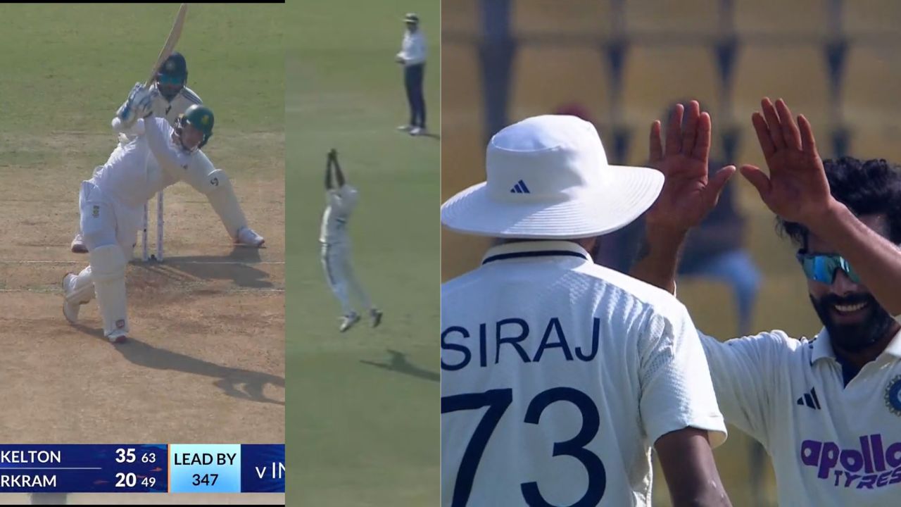Mohammed Siraj almost throws the ball in Ryan Rickelton’s face after catching him OUT