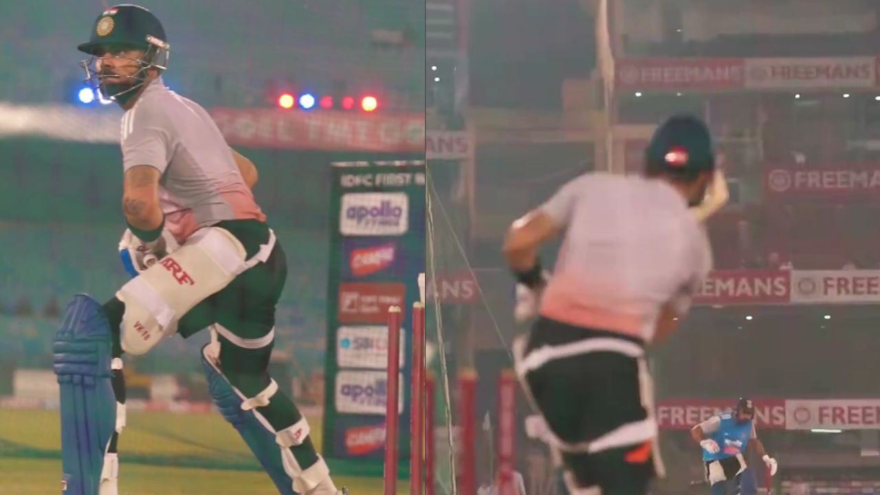 Watch- Rohit Sharma hides as Virat Kohli almost smashes his head with a straight hit