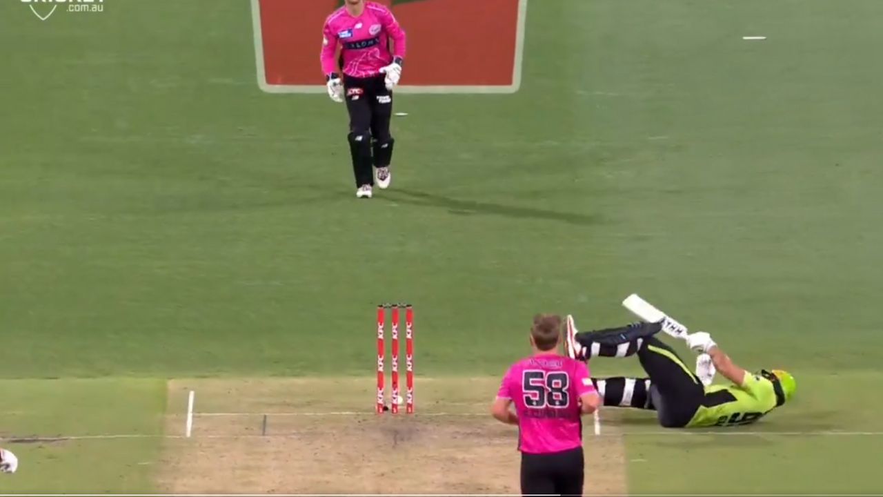 Daniel Sams floored after being brutally hit on helmet by Sam Curran’s short ball in BBL