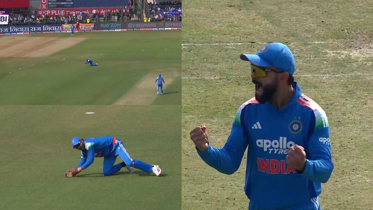 Ravindra Jadeja’s stunning catch dismisses Will Young; Virat Kohli’s fiery celebration goes viral