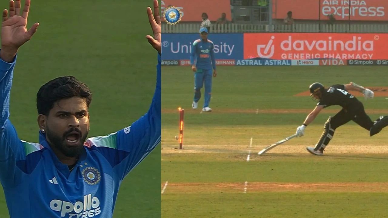 Shreyas Iyer nails freak direct hit to dismiss Michael Bracewell in 1st ODI