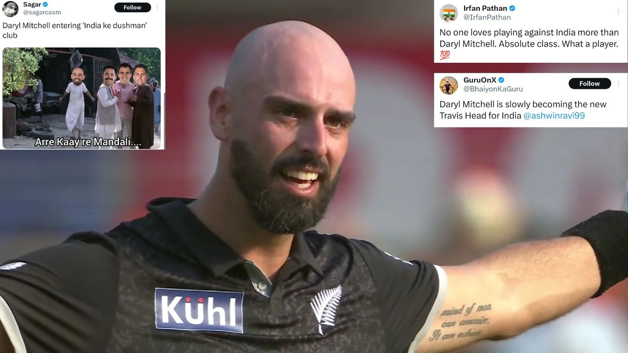 “Daryl Mitchell is the new Travis Head”: Fans react as New Zealand star demolishes India with Indore ODI ton