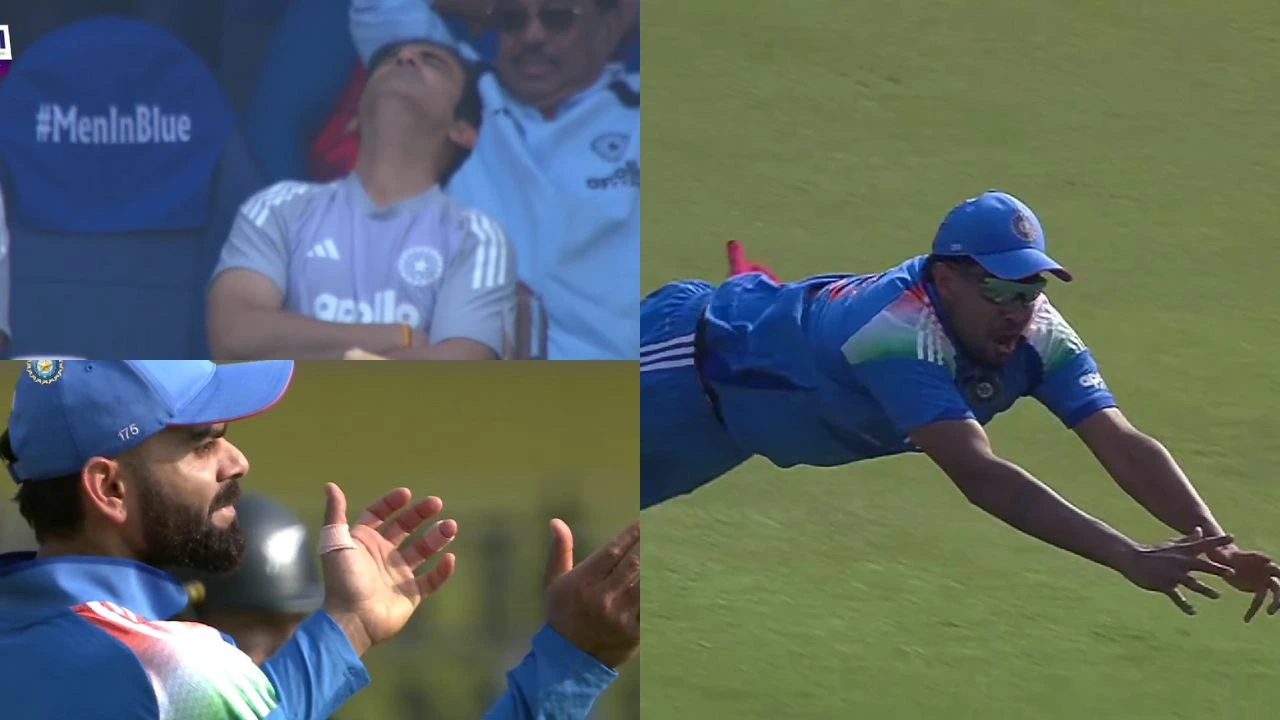 Gautam Gambhir, Virat Kohli absolutely furious as Harshit Rana drops Glenn Phillips in Indore ODI
