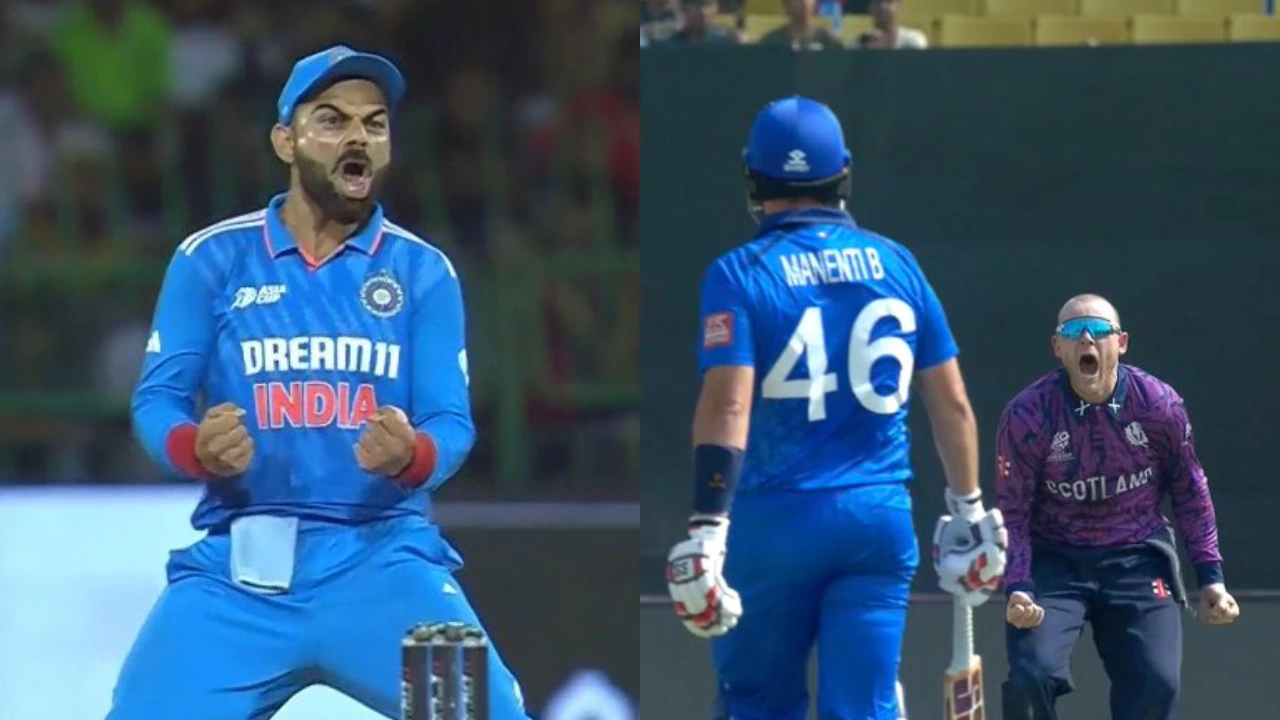 Michael Leask turns Virat Kohli, gives Harry Manenti fiery send-off in Scotland vs Italy T20 World Cup clash