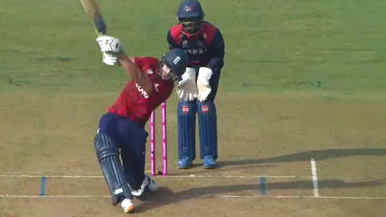 Jacob Bethell does a Saim Ayub as no-look shot results in embarrassing dismissal vs Nepal