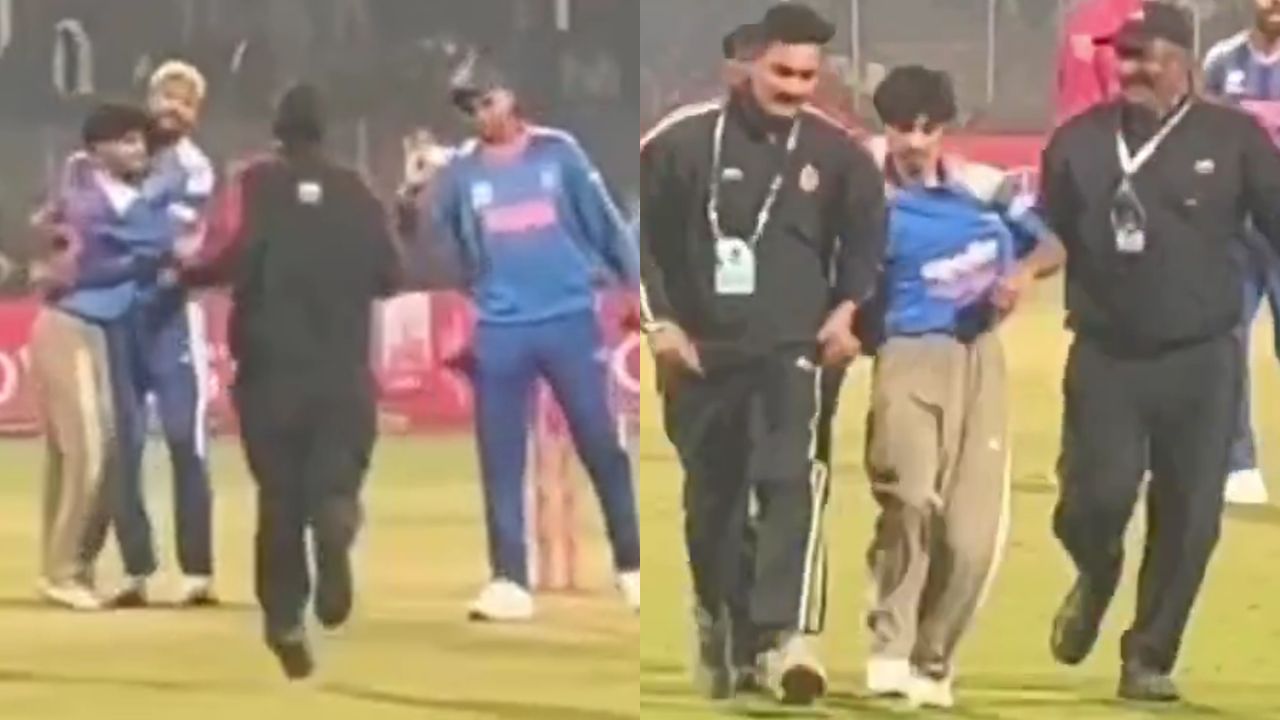 Suryakumar Yadav stops security rushing to save Hardik Pandya from pitch invader
