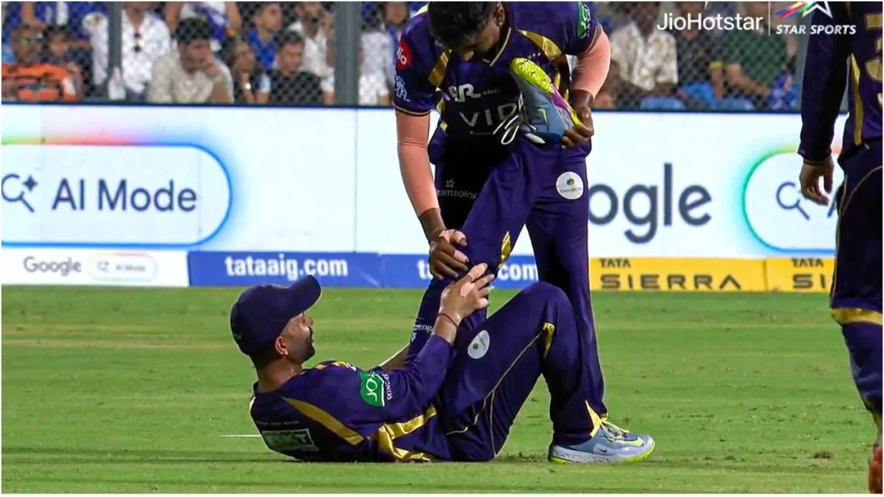 Ajinkya Rahane walks off injured in IPL 2026 match against MI