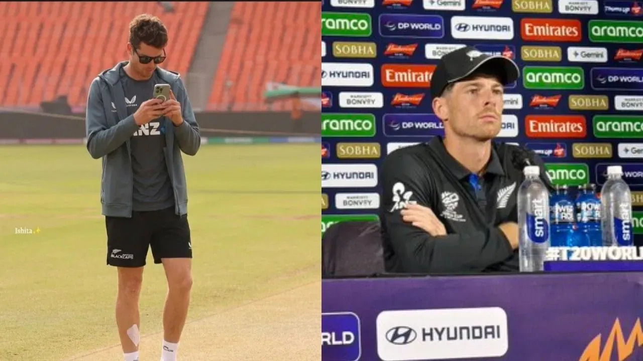 Viral claim: Mitchell Santner clicked Ahmedabad pitch photo like Pat Cummins before final – Fact Check