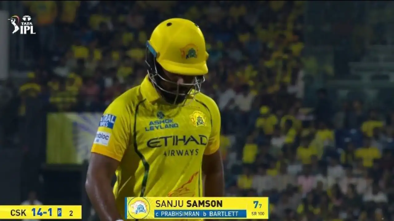 Sanju Samson departs for 7 as struggle continues in IPL 2026