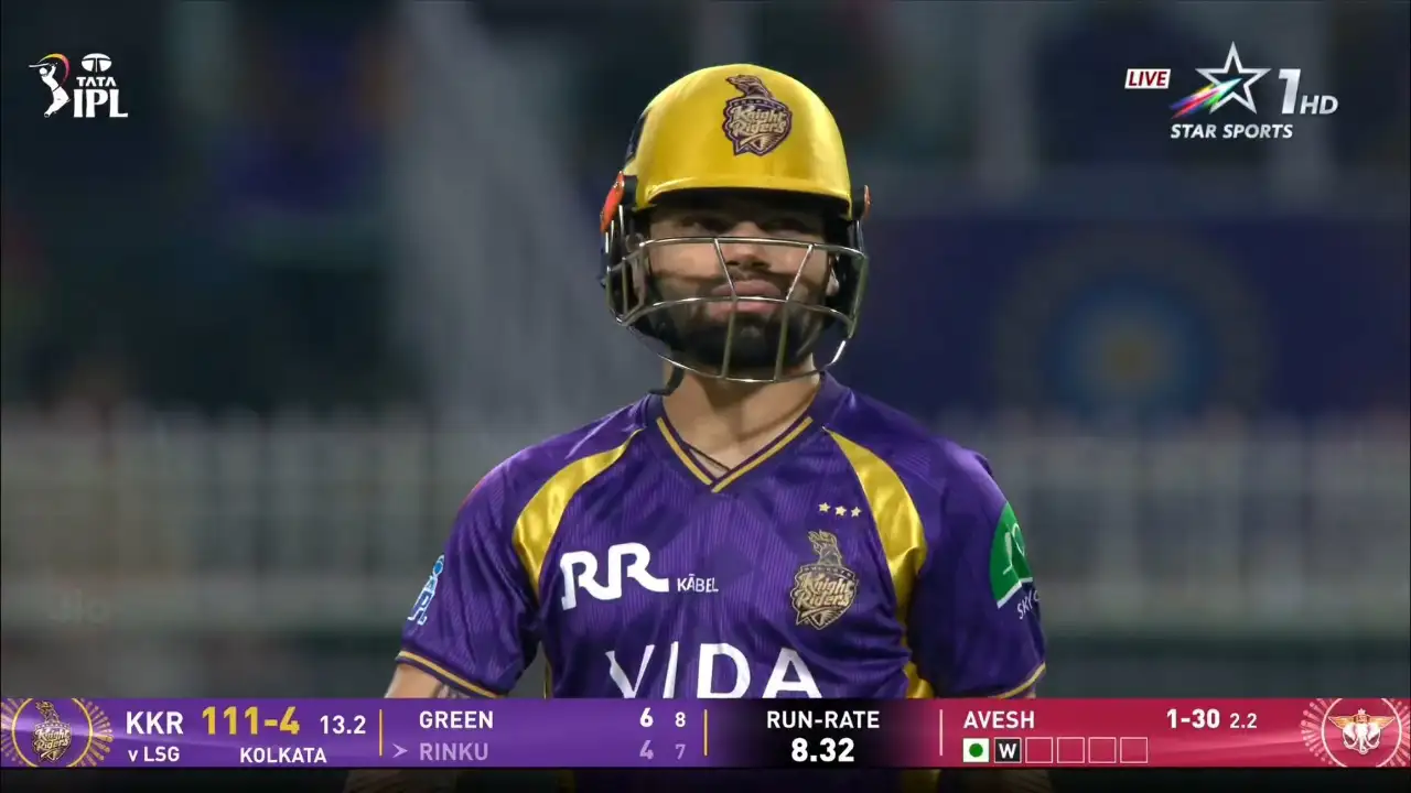 Avesh Khan gives a fiery send-off to Rinku Singh in KKR vs LSG clash