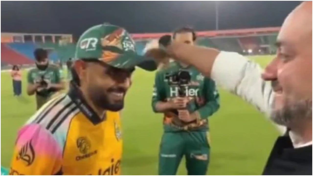 Watch: PSL CEO performs ‘Nazar Na Lag Jaye’ ritual for Babar Azam after Quetta Gladiators vs Peshawar Zalmi match