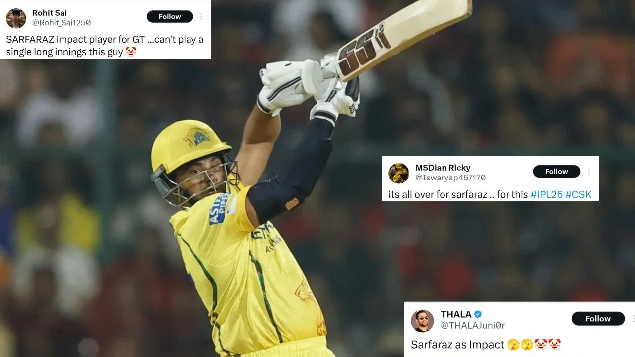 “Golden duck from justice boy” – Fans brutally roast Sarfaraz Khan after failure against GT