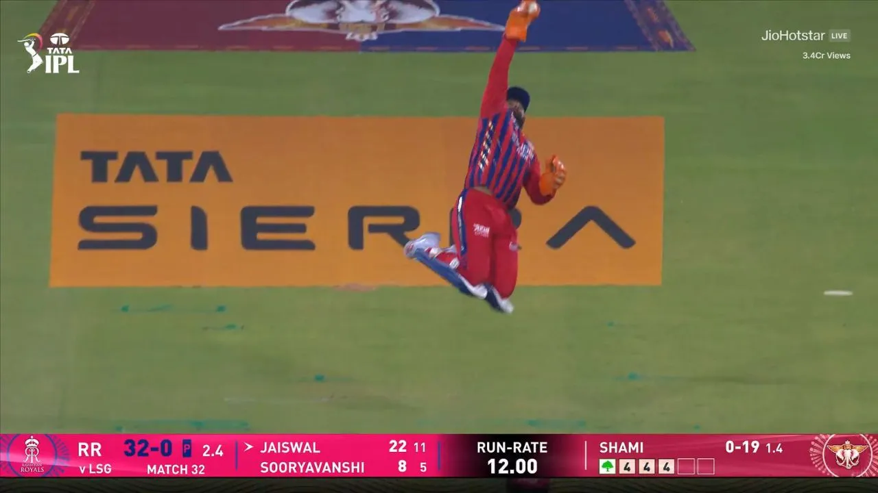 Catch of Tournament? Rishabh Pant pulls of INSANE one-handed catch to dismiss Yashasvi Jaiswal in LSG vs RR clash