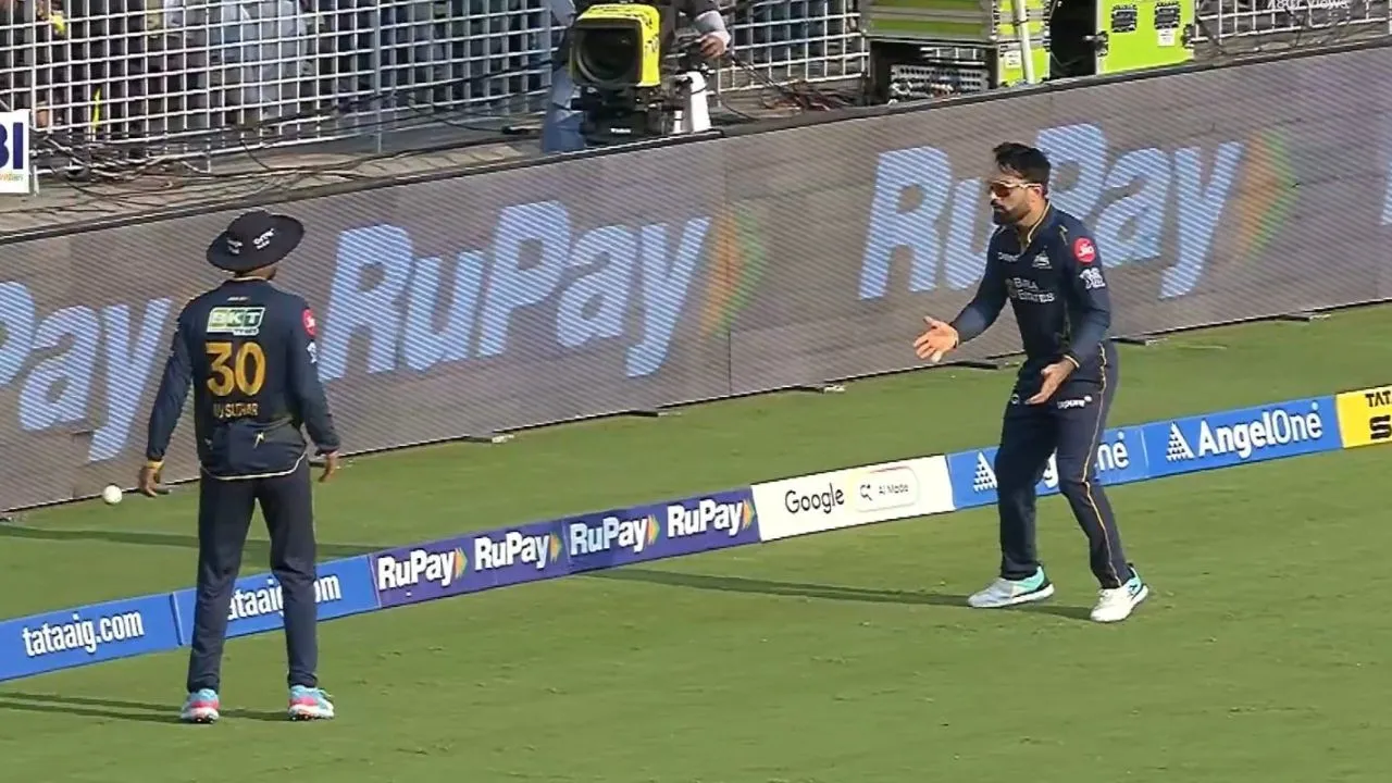 Rashid Khan and Manav Suthar recreate Pakistan’s viral catch-drop moment in CSK vs GT clash