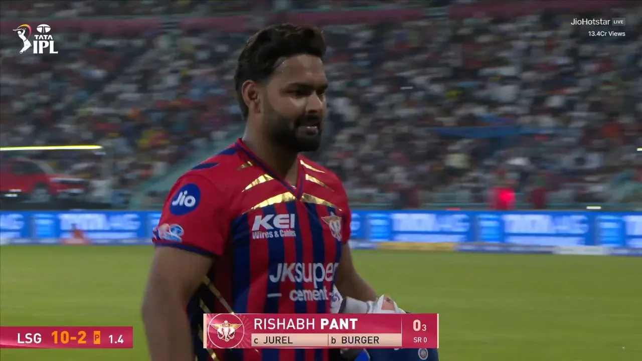 “Pant is a garbage player”: Fans furious after Rishabh Pant departs for another low score in LSG vs RR clash