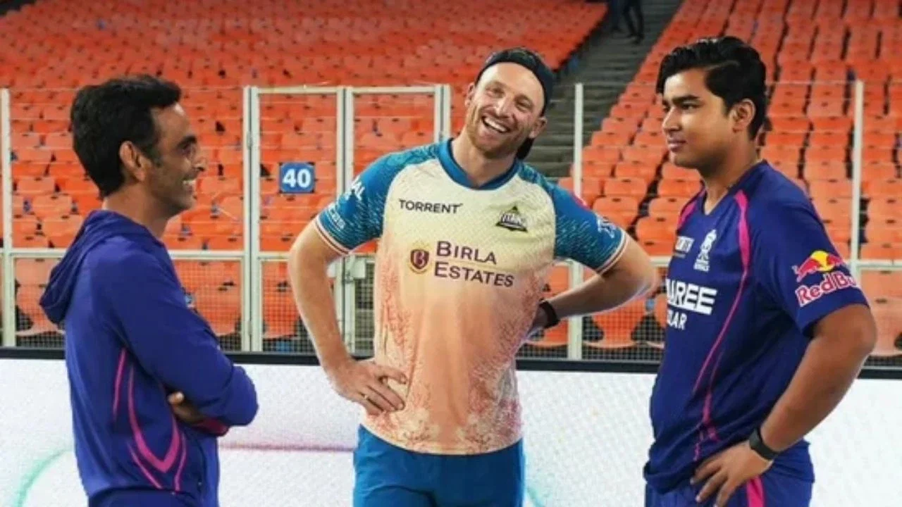 Vaibhav Sooryavanshi reacts as Jos Buttler calls him ‘GOAT’ to his face amid IPL 2026
