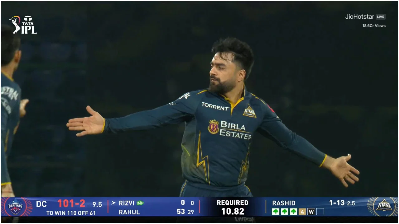 Rashid Khan strikes, dismisses Sameer Rizvi for a duck in IPL 2026