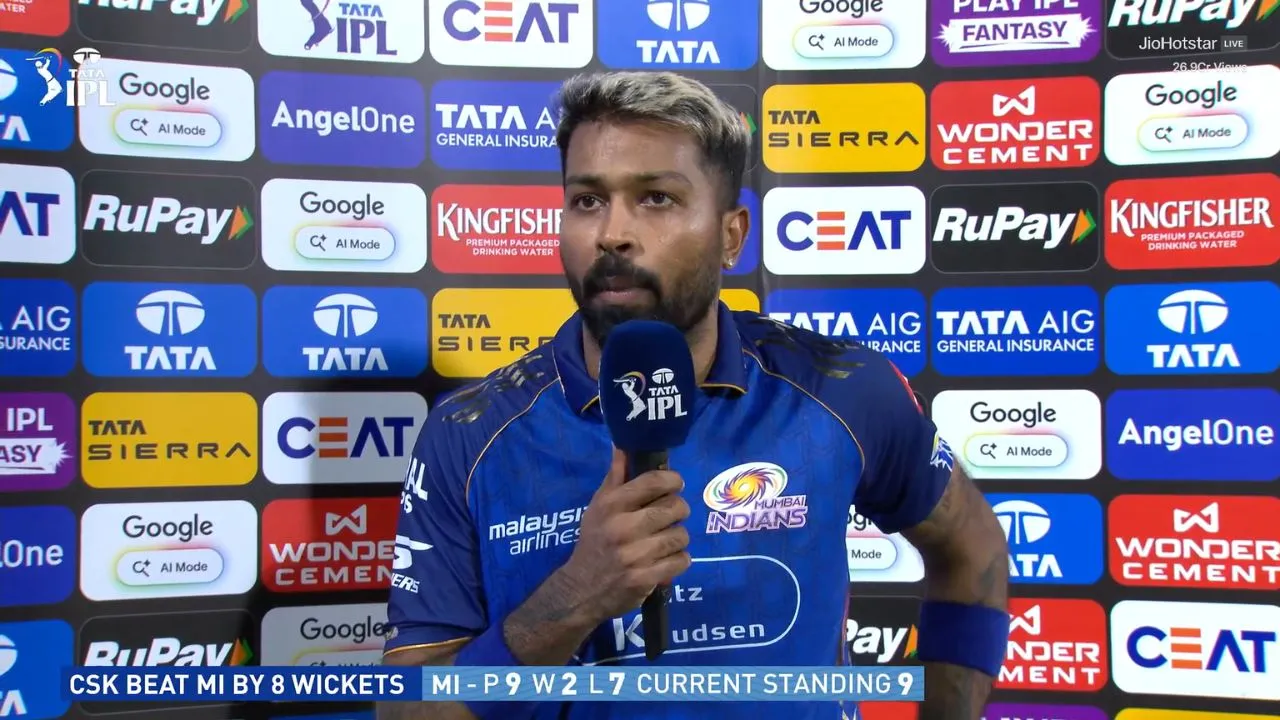 “Not the season”: Hardik Pandya hints at MI’s early exit after CSK defeat in IPL 2026