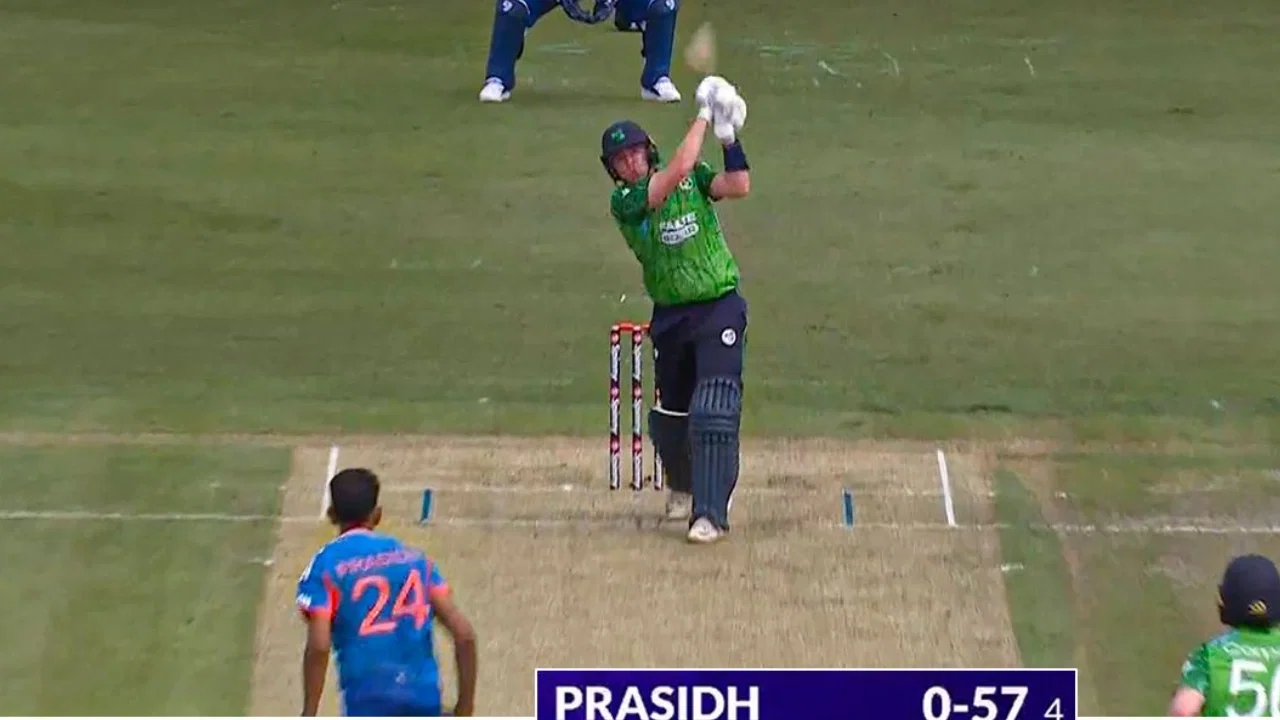 4,4,6,6,6! Gareth Delany smashes 27 runs off Prasidh Krishna in IND vs IRE 1st T20I
