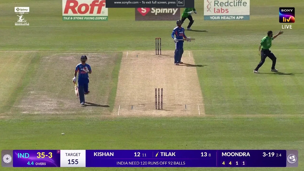 Watch: Ishan Kishan falls after disastrous mix-up with Tilak Varma
