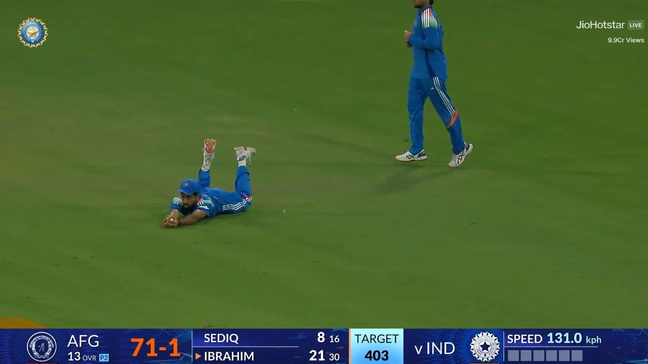 Watch: Debutant Prince Yadav grabs sensational running catch in IND vs AFG ODI
