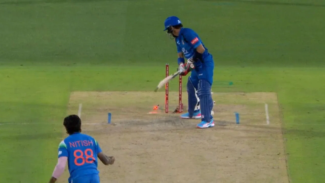 Nitish Kumar Reddy bamboozles centurion Rahmanullah Gurbaz with deadly yorker in Dharamsala
