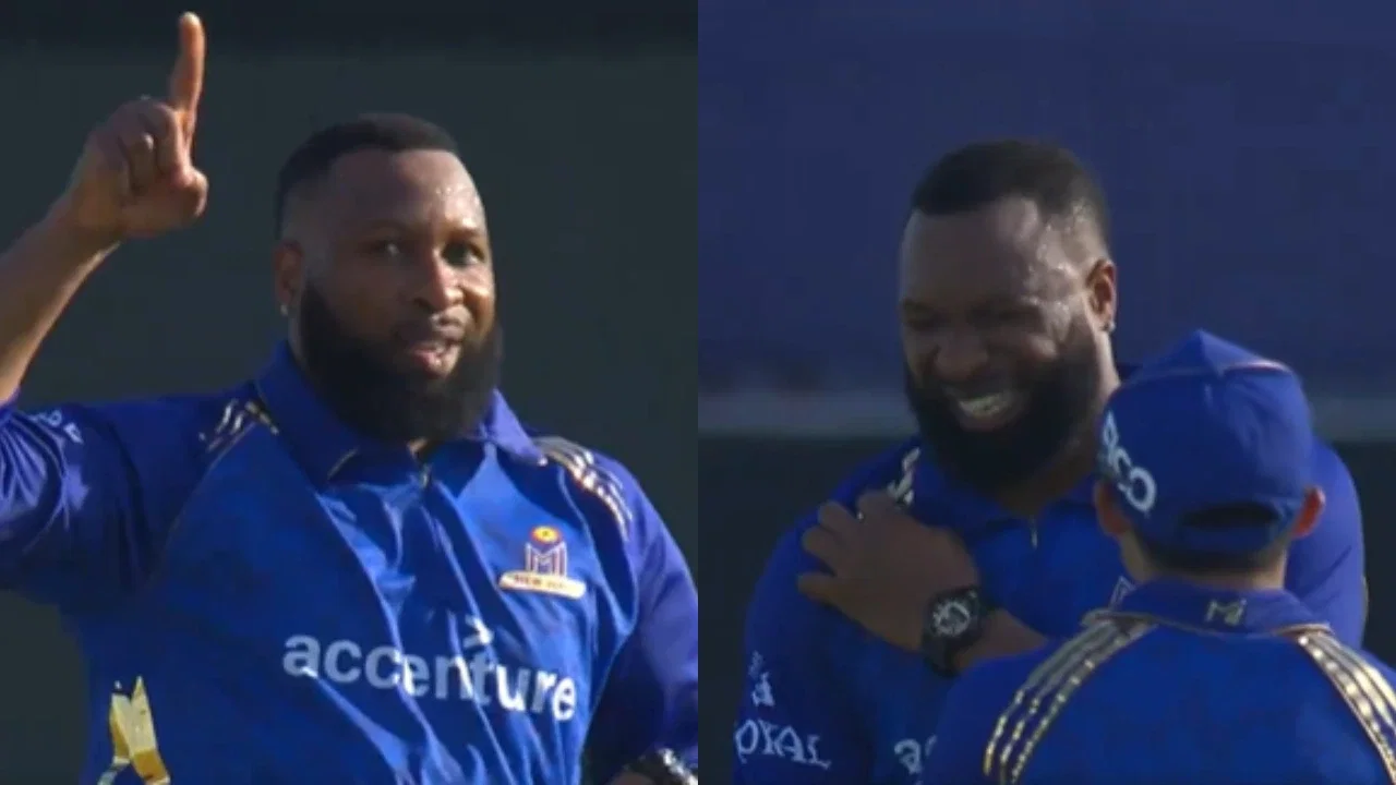 Kieron Pollard hurts himself celebrating Matthew Breetzke’s wicket in MLC 2026 (Watch video)