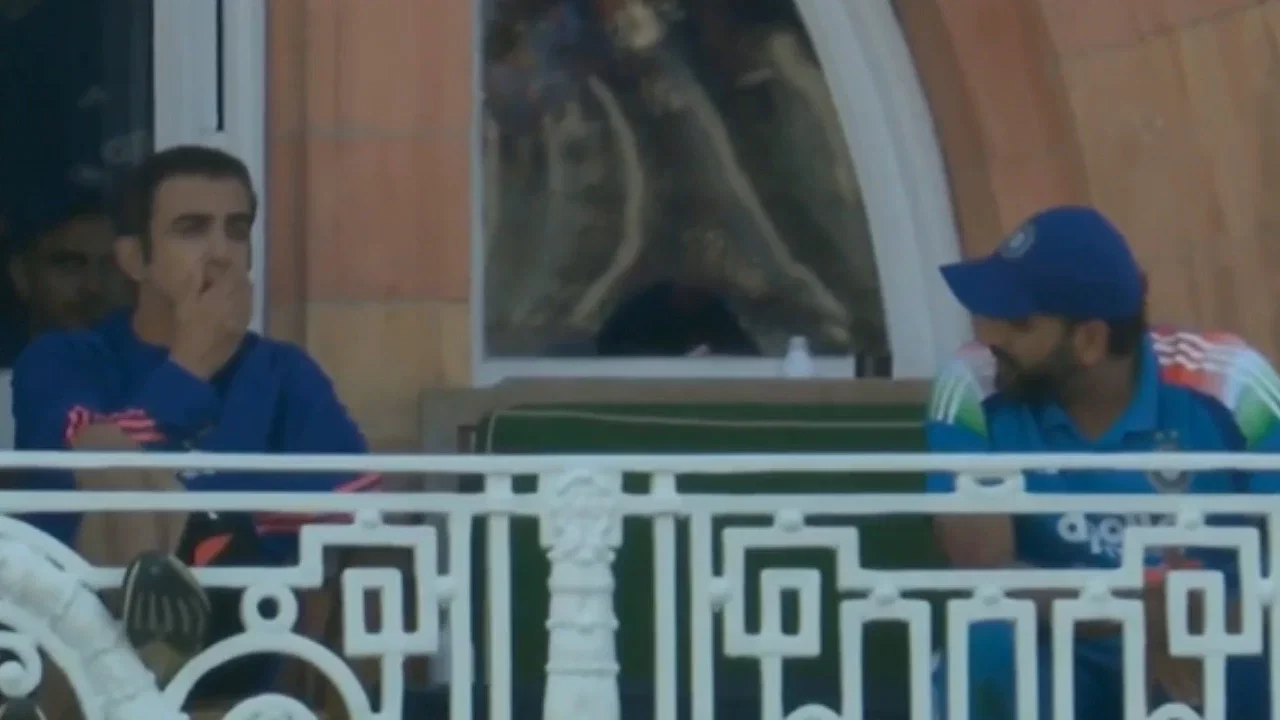 Watch: Rohit Sharma, Gautam Gambhir’s animated balcony exchange after Lord’s hundred goes viral