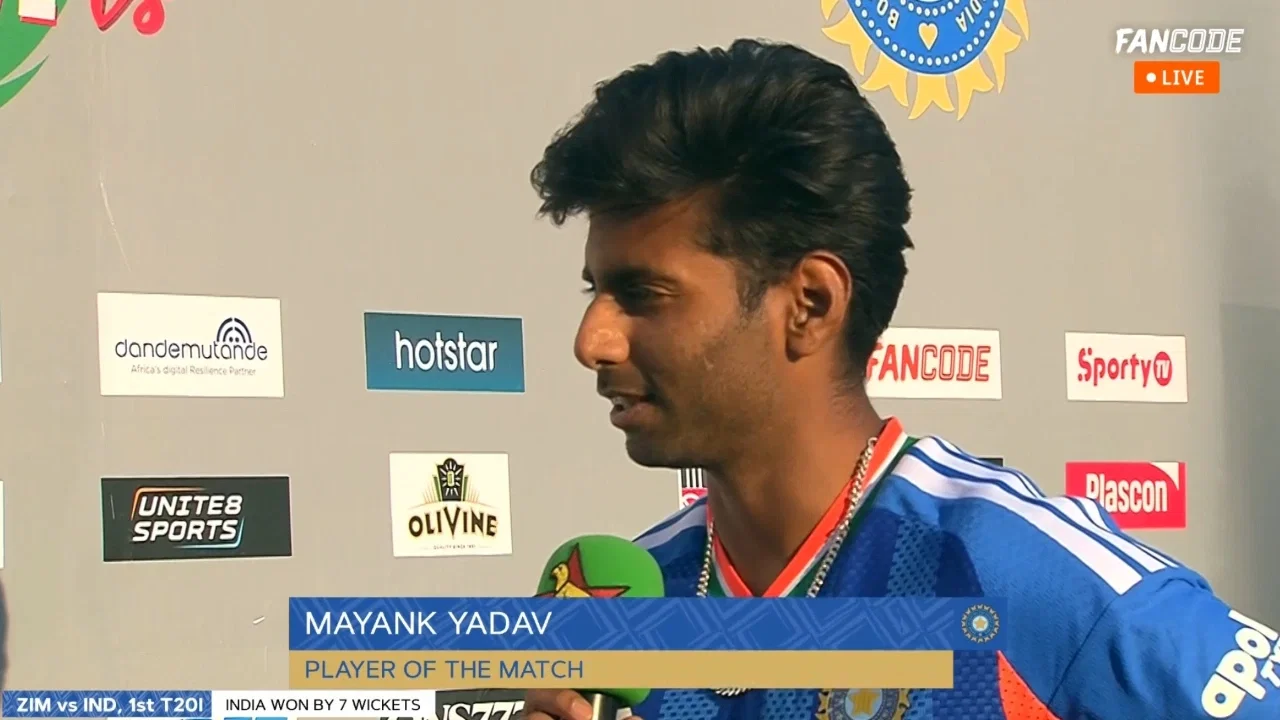 “Feels great”: Mayank Yadav breaks silence after POTM performance in 1st T20I vs Zimbabwe