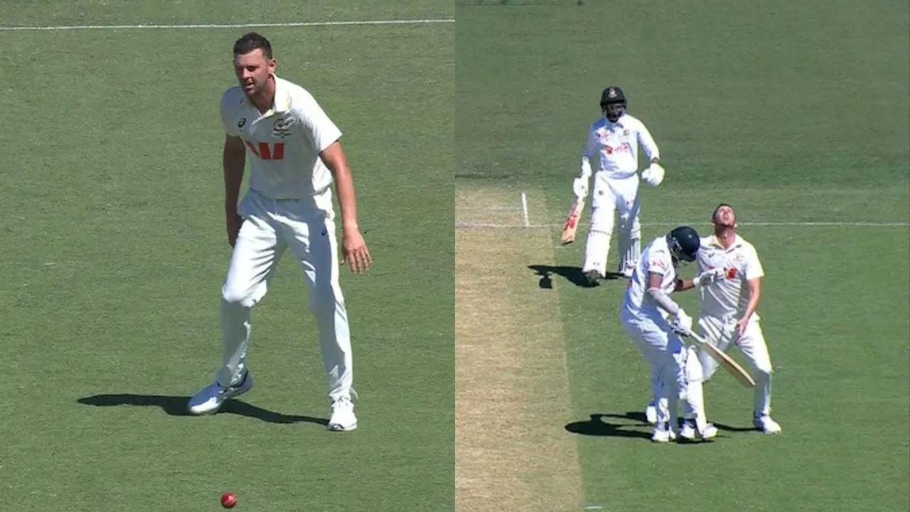Josh Hazlewood furious after Taskin Ahmed denies him simple caught-and-bowled chance in 2nd Test