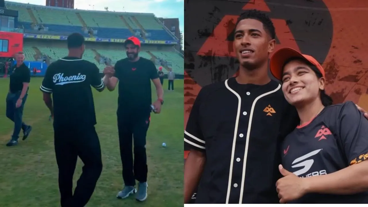 Watch: Jude Bellingham meets Pakistan cricketers Usman Tariq and Fatima Sana in The Hundred