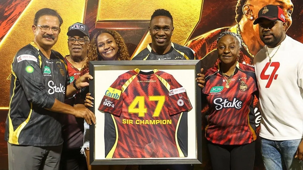 TKR retire Dwayne Bravo’s No. 47 jersey as tribute to legend