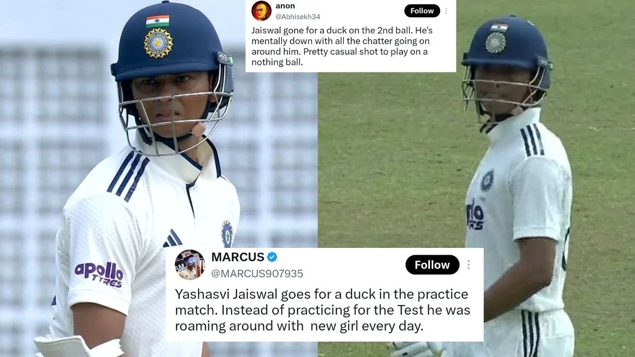 “He’s mentally down”: Yashasvi Jaiswal trolled after 2-ball duck in IND vs SLC XI clash