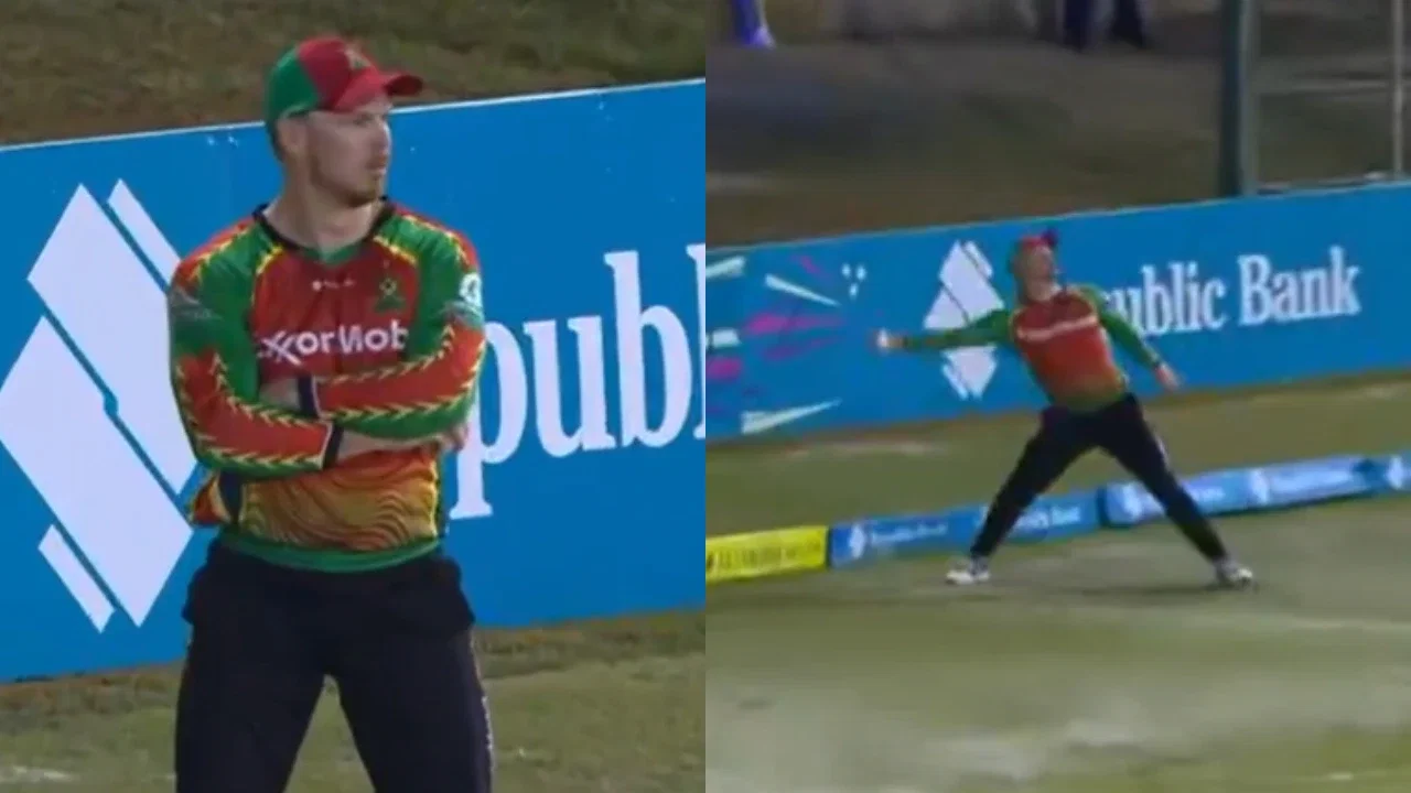 Glenn Phillips pulls off amazing one-handed catch in CPL 2026 clash
