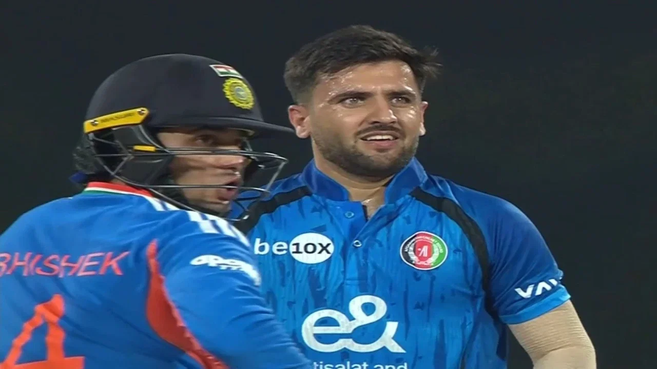 6,6,4,4! Abhishek Sharma smashes 23 runs off Fazalhaq Farooqi in 3rd T20I