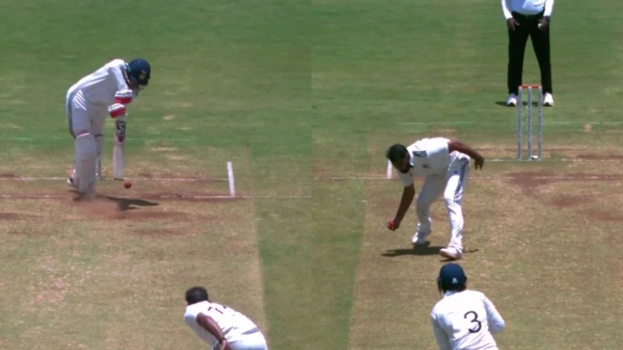 Mohammed Shami takes jaw-dropping catch off his own bowling to dismiss Harsh Dubey in Duleep Trophy