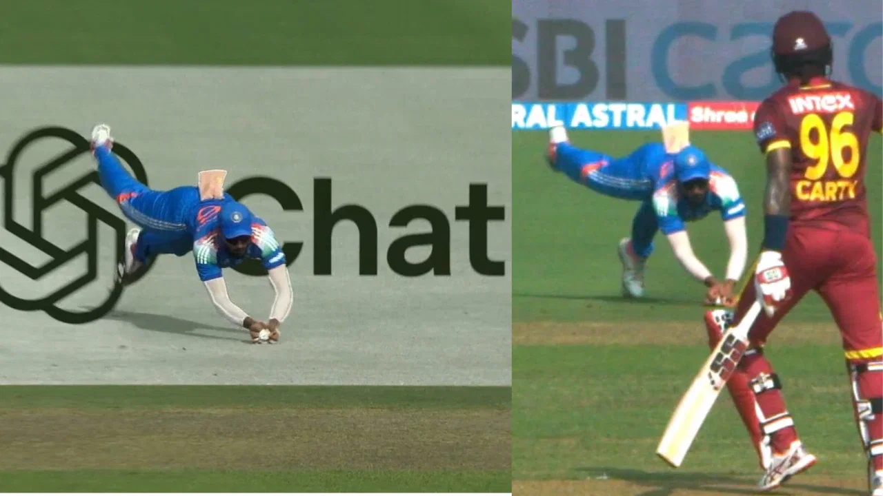 Watch: Naman Dhir takes controversial catch to dismiss Keacy Carty in IND vs WI 2nd ODI