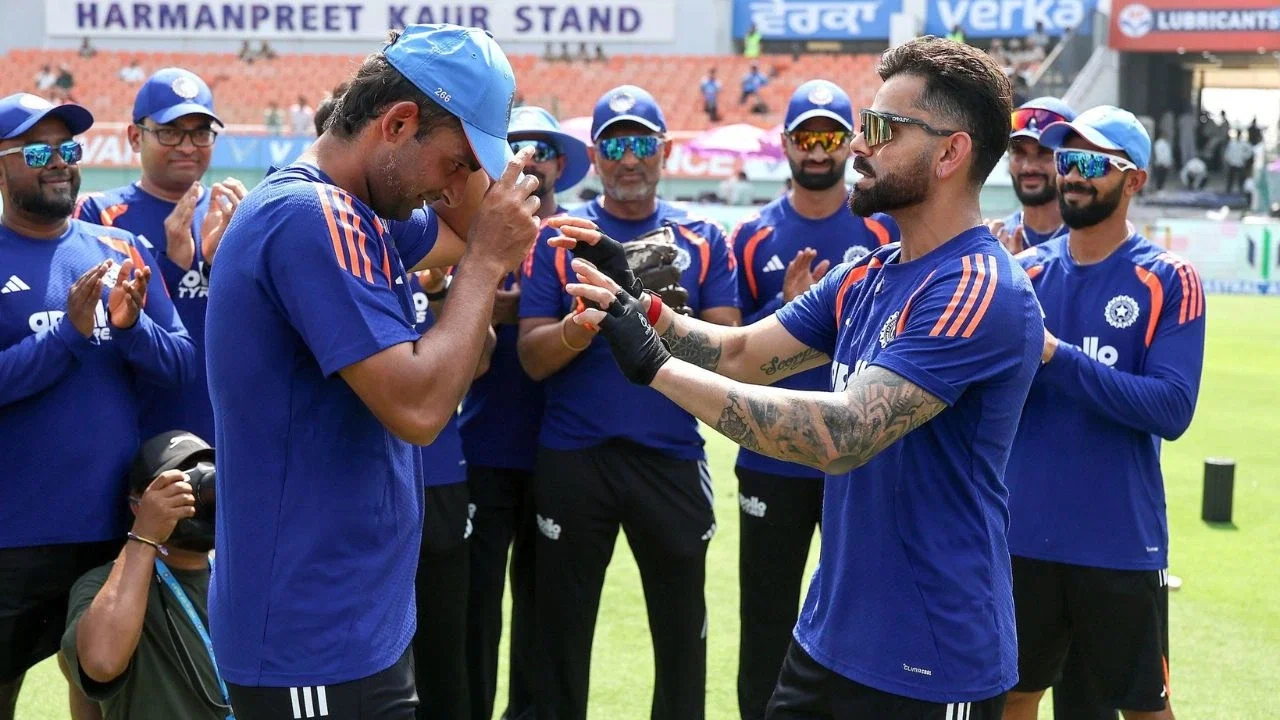 Anshul Kamboj gets India cap from Virat Kohli on ODI debut