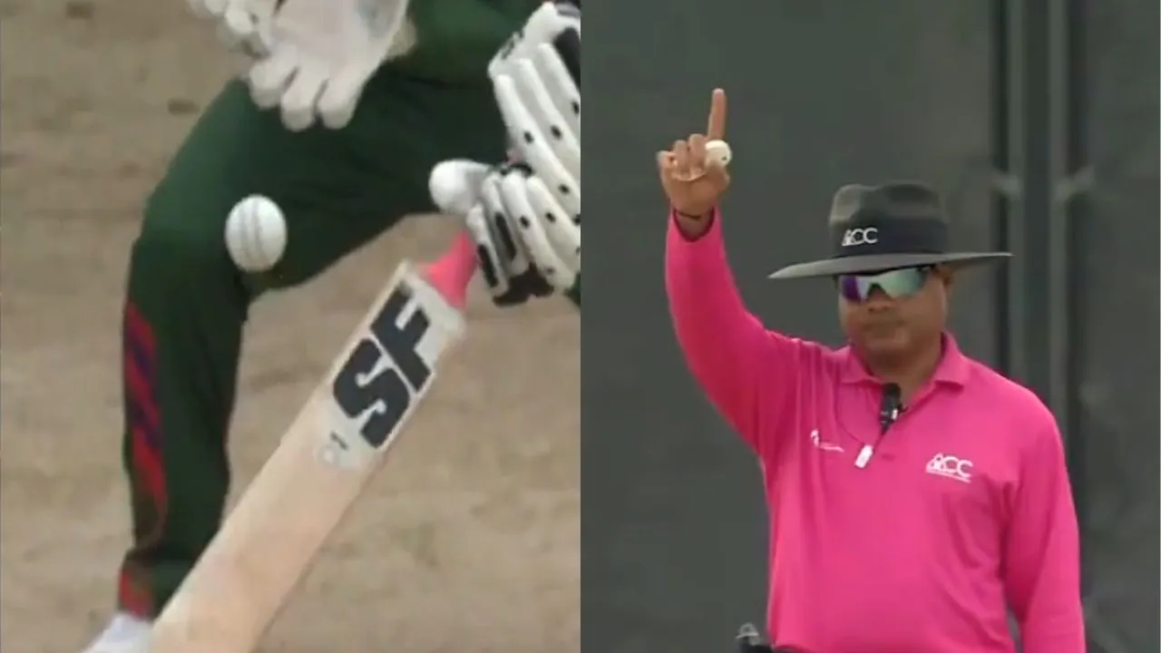 Nuwanidu Fernando stunned as Nitin Menon gives him out despite clear gap between bat and ball