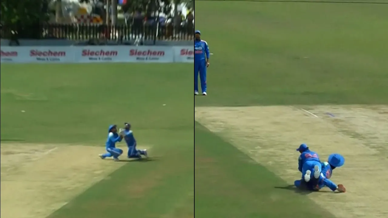 Watch: Prabhsimran Singh, Nishant Sindhu involved in scary collision during India A vs Australia A ODI