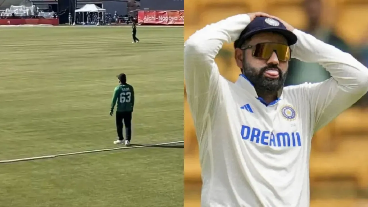 Watch: Saim Ayub subjected to Rohit Sharma’s “garden mein nahi ghoomega” sledging by Indian fans