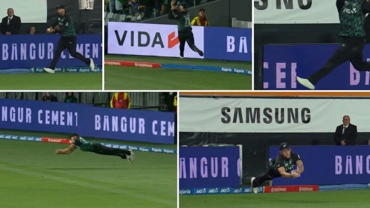 WATCH: Daryl Mitchell, Nathan Smith combine for spectacular catch in 4th T20I against India